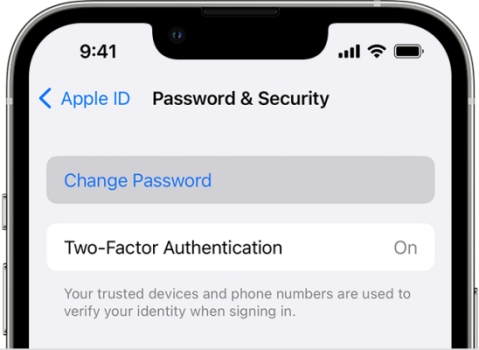 change apple id password on iphone