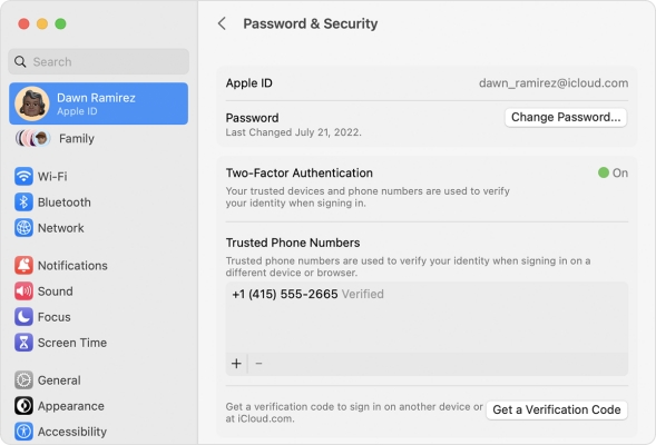 change apple id password on mac