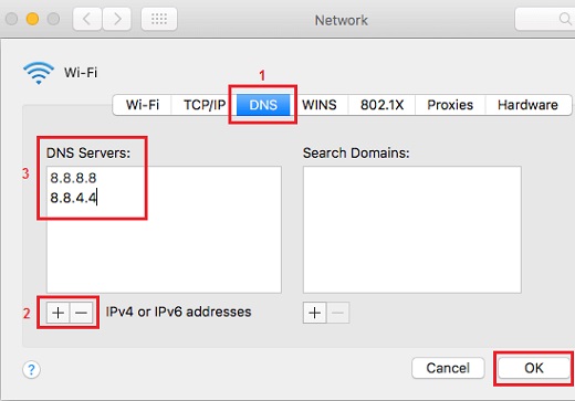 change dns on mac