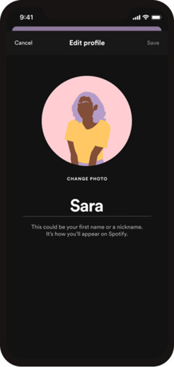 change spotify display name and photo