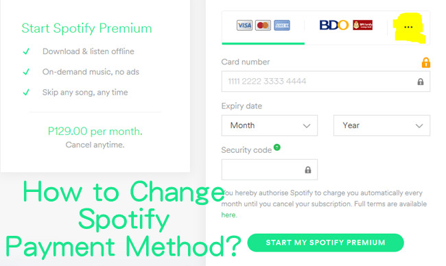 change spotify payment method