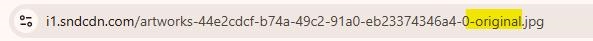 change the soundcloud cover url to get highest quality