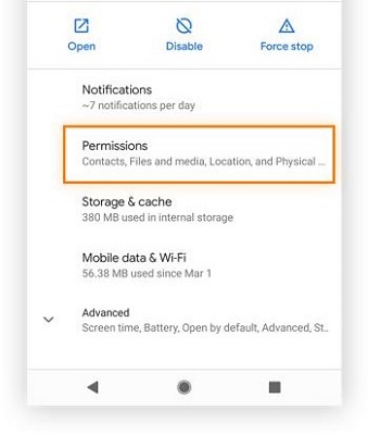 check app permissions on android