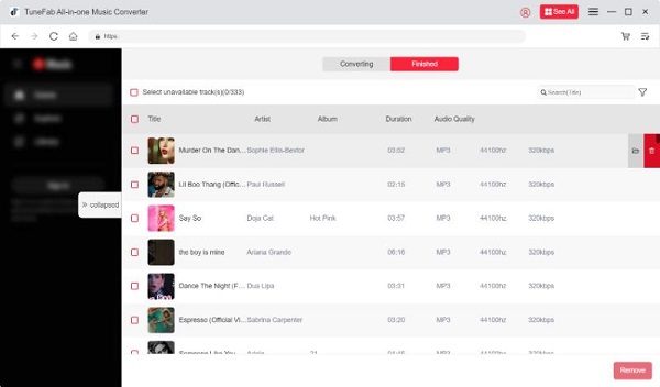 check deezer downloads in tunefab