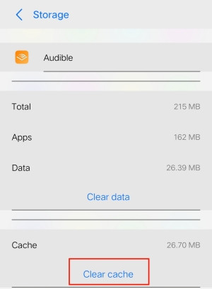 clear audible cache