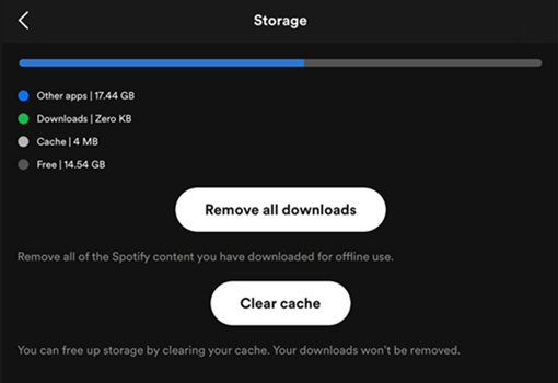 clear spotify cache on iphone