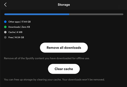 clear spotify cache iphone
