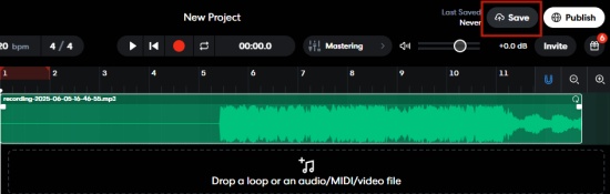 click save icon on bandlab
