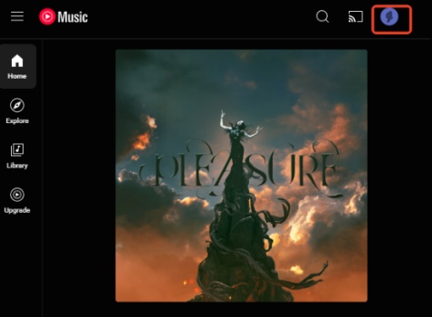 click your youtube music profile