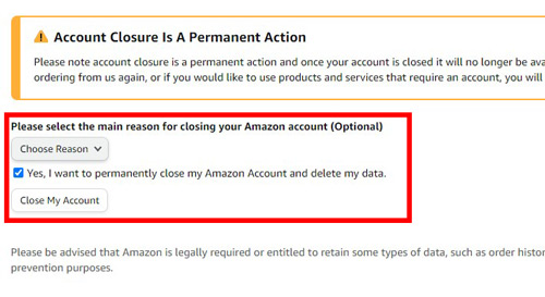 close amazon audible account