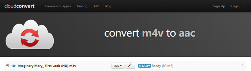 convert m4v to aac with cloudconvert
