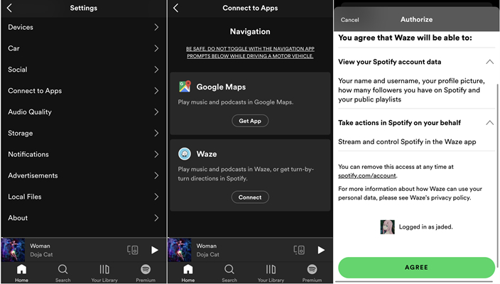 combine spotify and waze within spotify