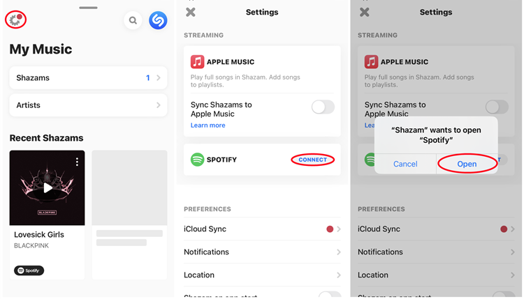 connect shazam spotify