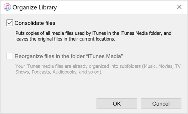 consolidate itunes library