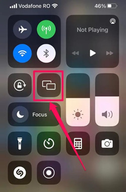 how to airplay Amazon Music with control center