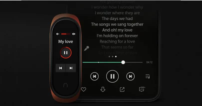 control music on mi band 4