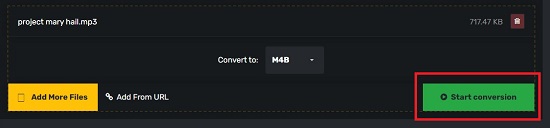 convert mp3 to m4b via converter365