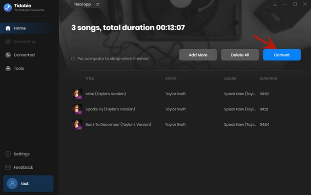 convert tidal music on tidabie