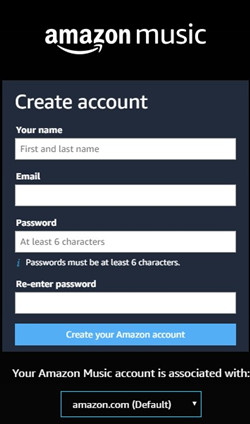 create Amazon Music account