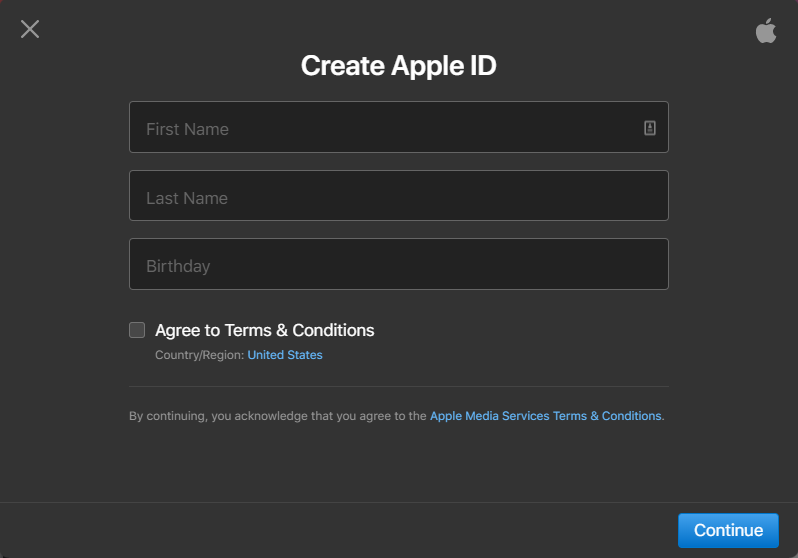 create apple id