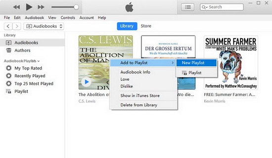 create audible playlist in itunes