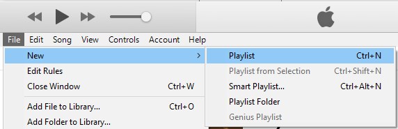 create new playlist in iTunes