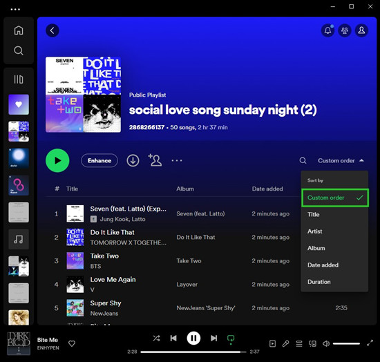 How to Change Order of Songs on Spotify