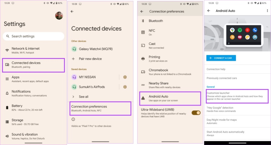 customize launcher android-auto