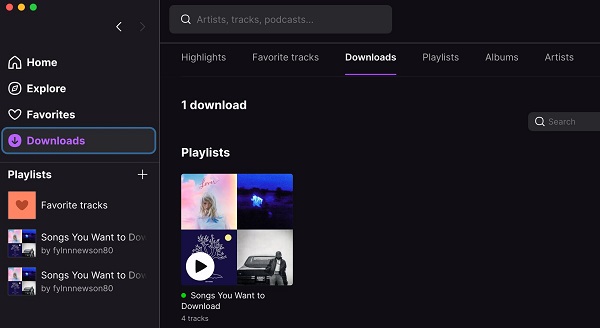 deezer downloads on desktop app