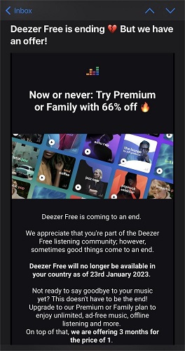 deezer free is ending post