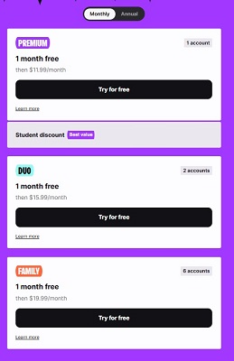deezer subscription plans