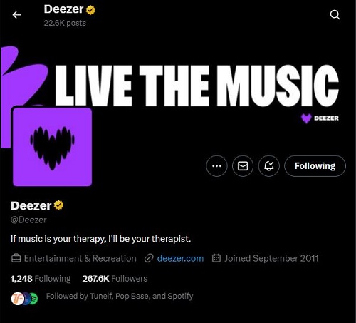 deezer x official account