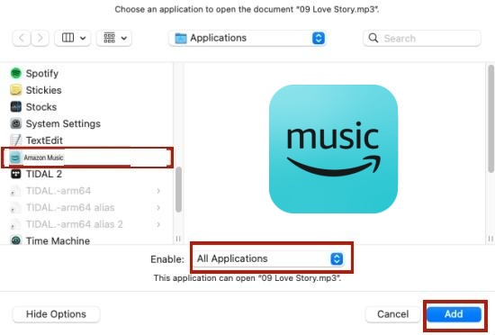 default player mac select