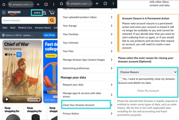 delete amazon music on mobile