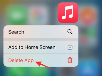 dekete the apple music app
