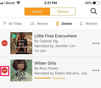 delete audiobooks