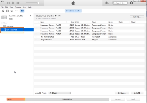 delete ipod files on itunes