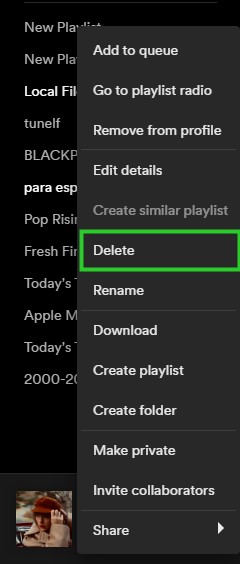 delete playlist