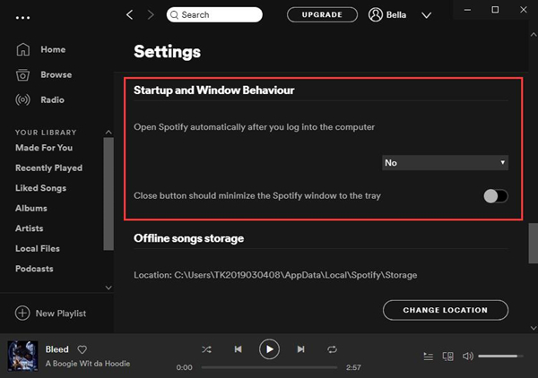 disable automatic spotify opening