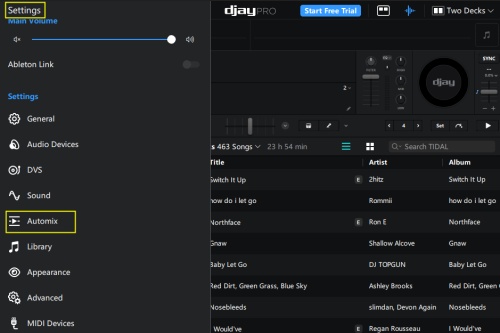 djay pro ai dj setting