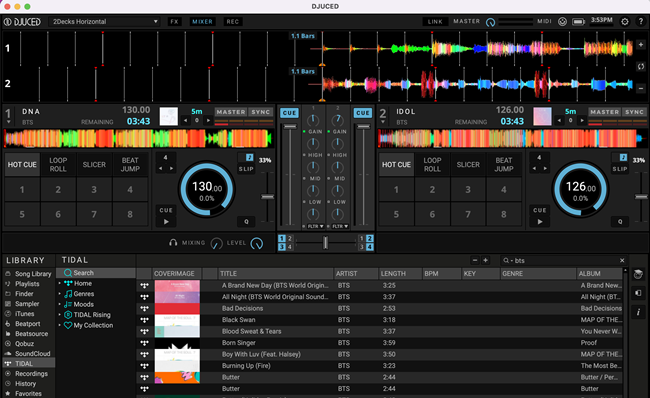 djuced tidal tracks decks