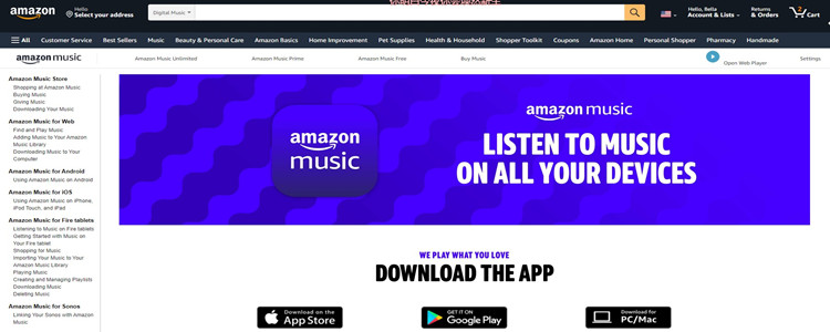 download Amazon Music app for Windows 10