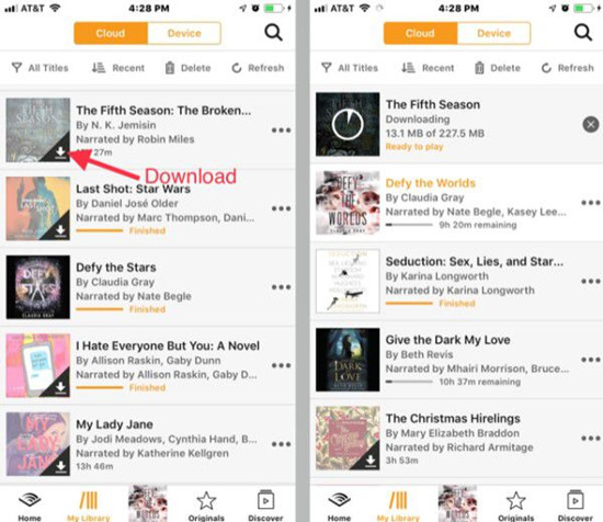 download audible audiobooks on iphone