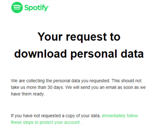 spotify download personal data request