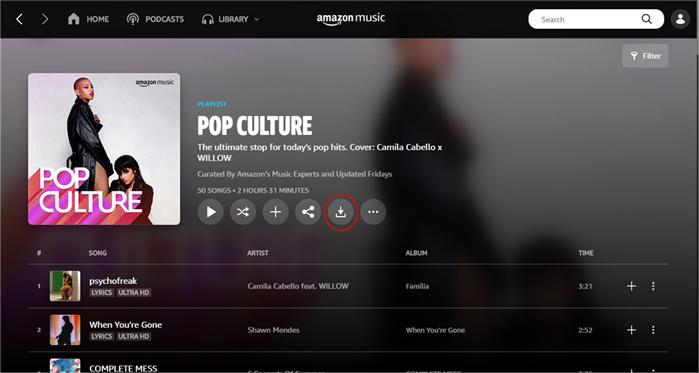 download songs from amazon music web player on desktop