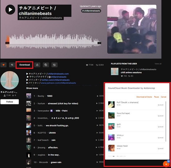 download soundcloud playlist with an extension