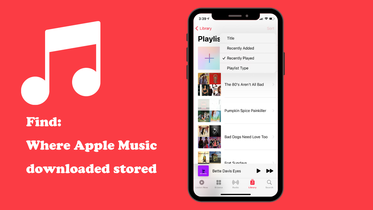 downloded apple music stored