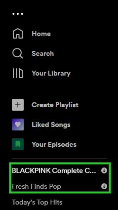 downloaed playlists on desktop