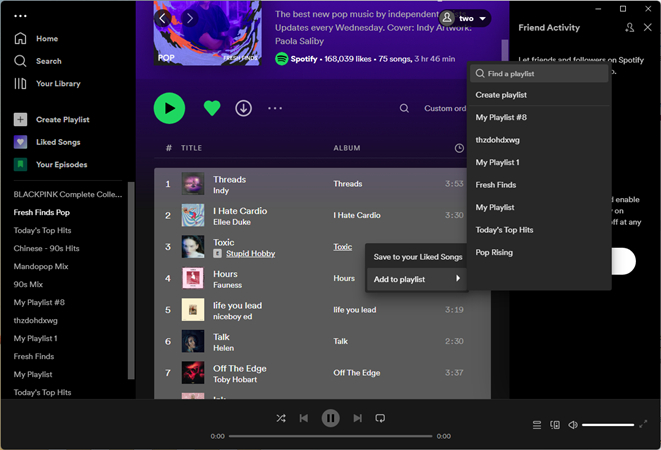 duplicate spoify playlist