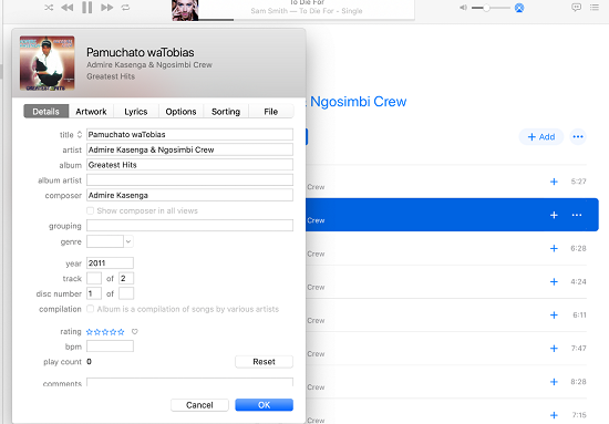 edit apple music songs info